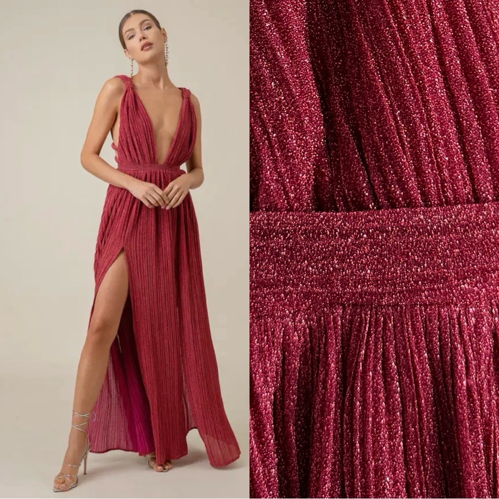 Revolve Line & Dot Deep V Maxi Dress Evening Gown – Size XS